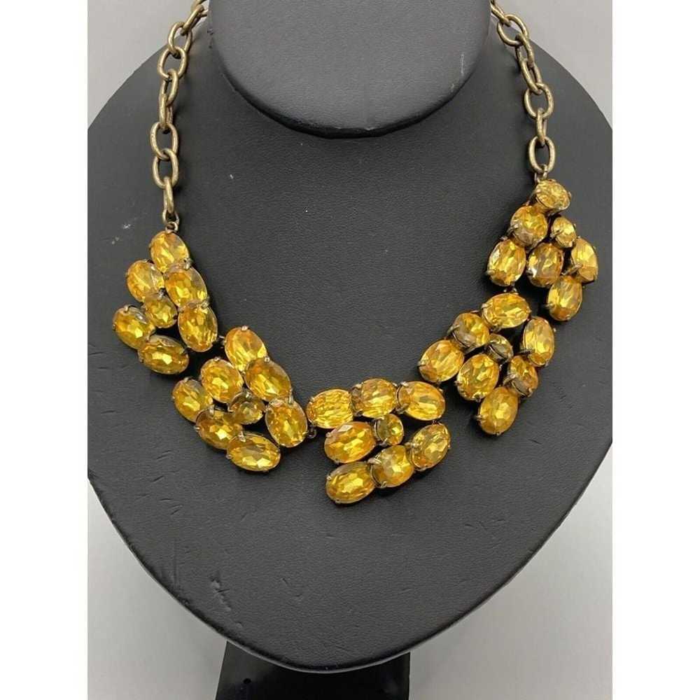 J.CREW jcrew Cluster Yellow Stones Gold Tone Chun… - image 2