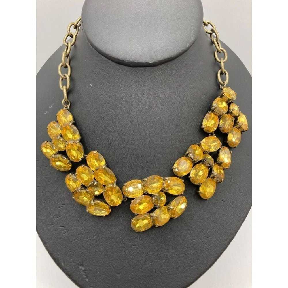 J.CREW jcrew Cluster Yellow Stones Gold Tone Chun… - image 3