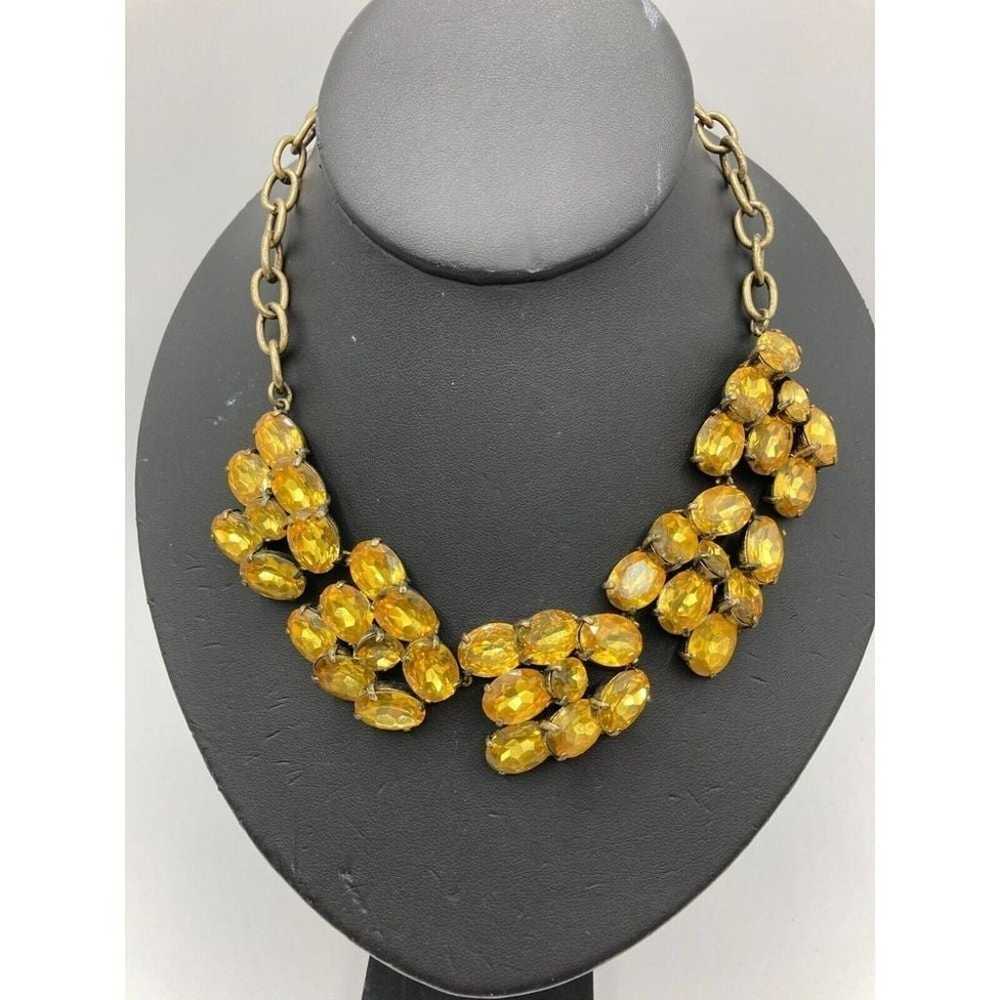 J.CREW jcrew Cluster Yellow Stones Gold Tone Chun… - image 4