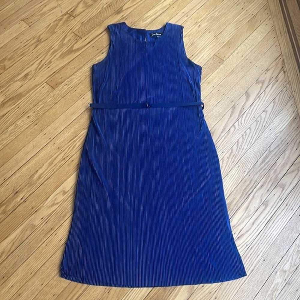 SAM EDELMAN sleeveless blue mini pleated dress si… - image 2