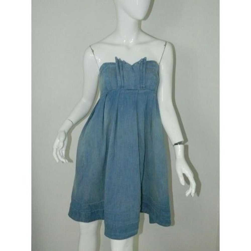 Current Elliot Dress Strapless Denim Mini The Hea… - image 2