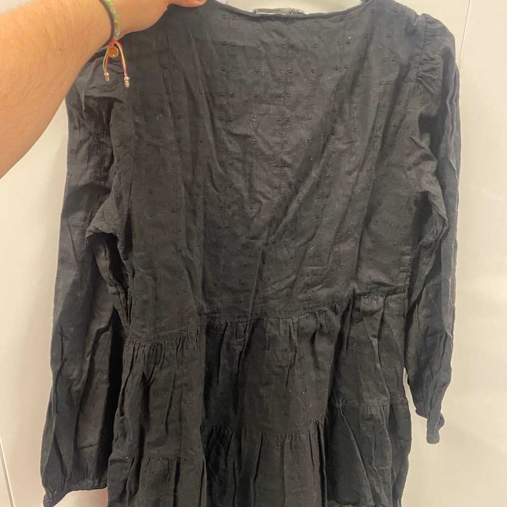 Zara Black Boho Dress Size: Small - image 3