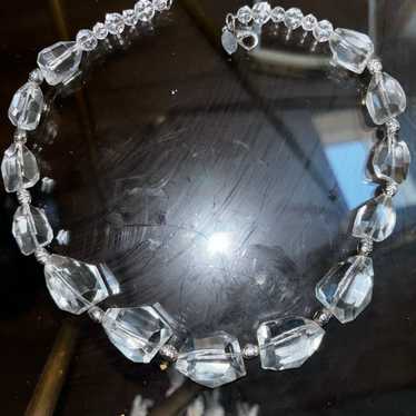 Vintage Signed Cookie Lee Faceted Clear Glass Bead