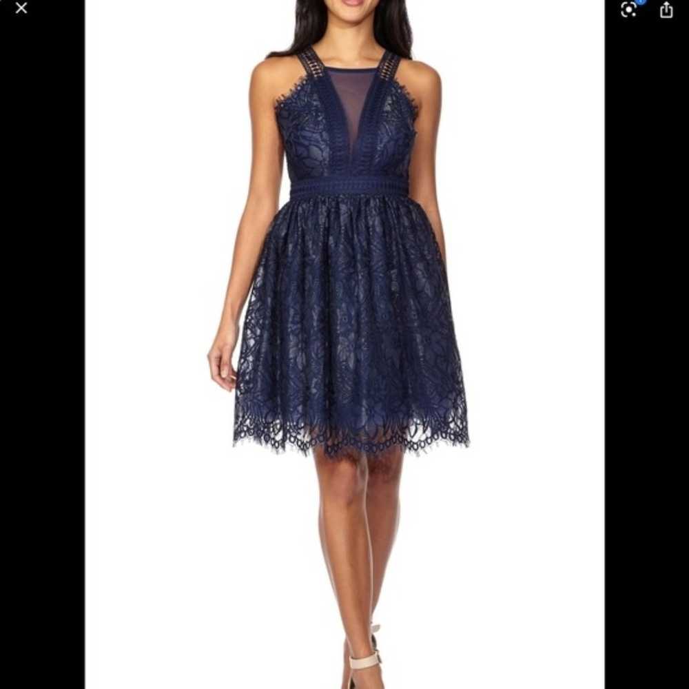 Tfnc Bethany Lace Party Blue/Navy Color Dress Siz… - image 1