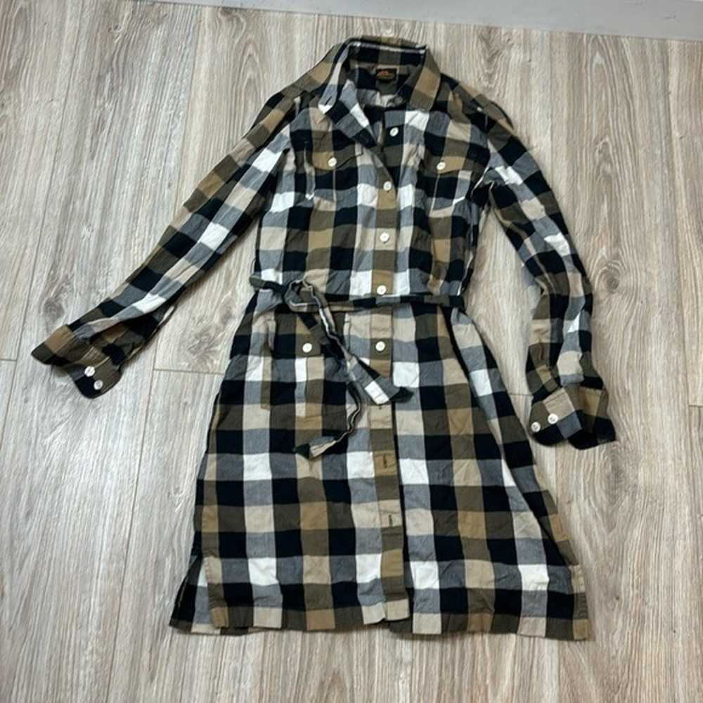 L.l Bean brown plaid shirt dress size 4 - image 2