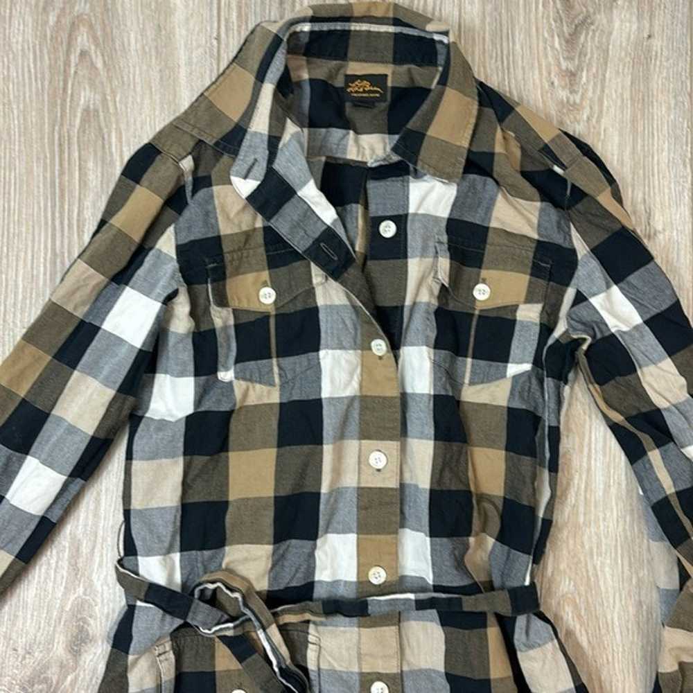 L.l Bean brown plaid shirt dress size 4 - image 3