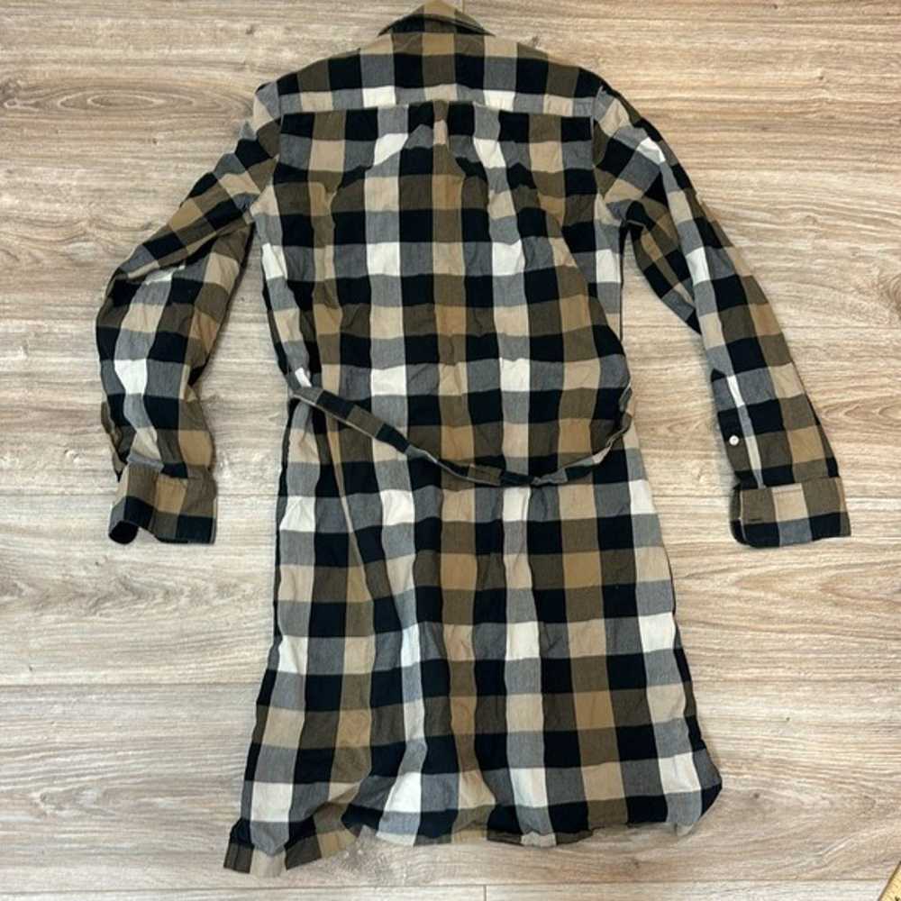 L.l Bean brown plaid shirt dress size 4 - image 7