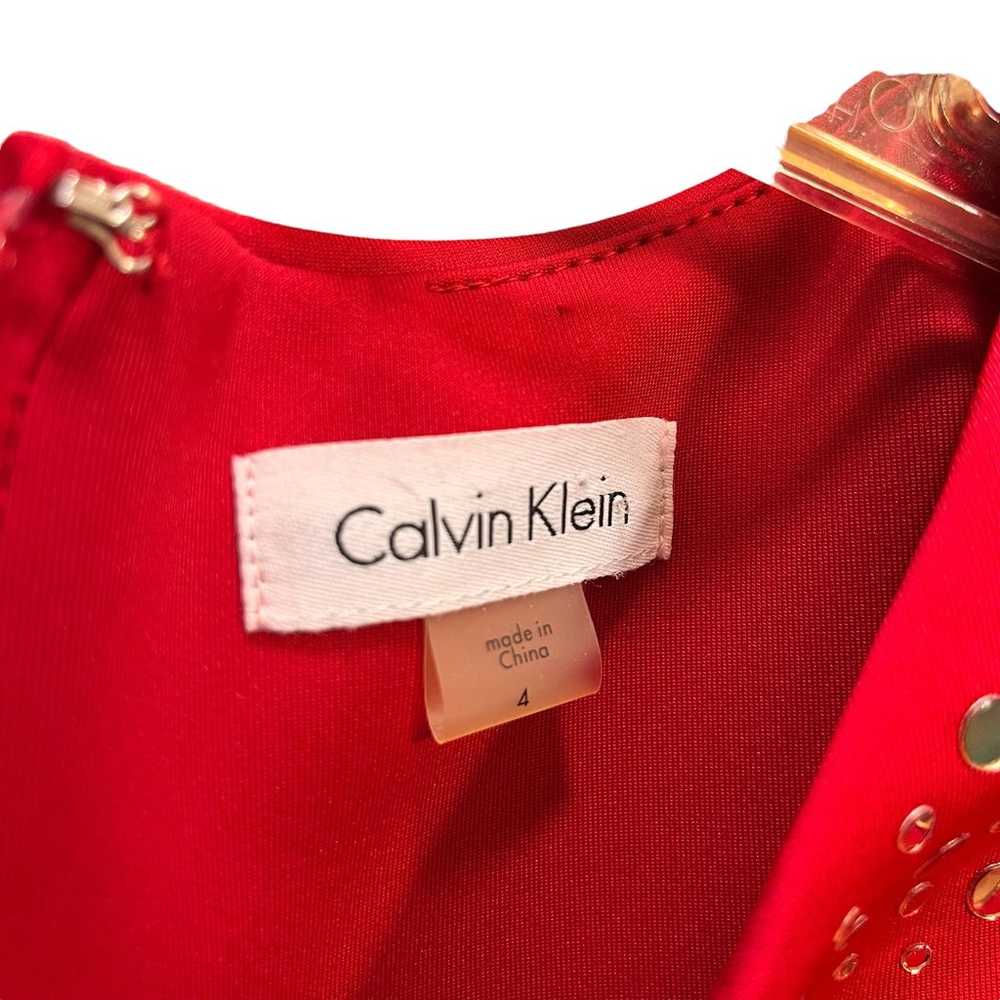 Calvin Klein Red Mirror Embellished  Sheath Dress - image 4