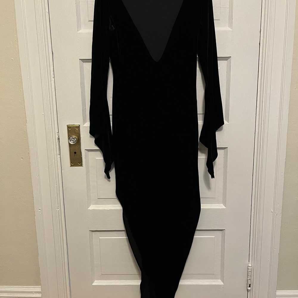 Gothic black velvet dress - image 2