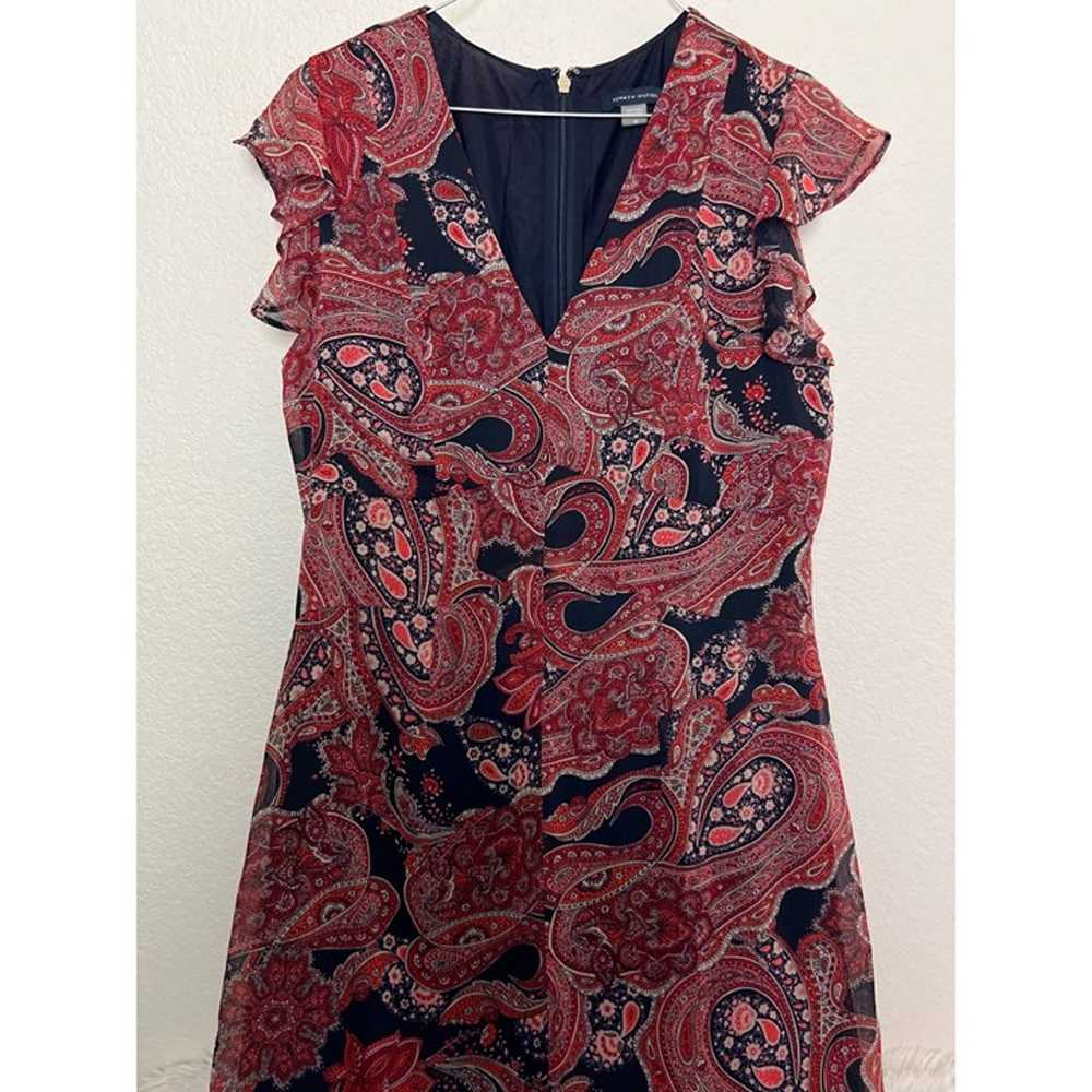 Tommy Hilfiger Ruffle Trimmed Dress Paisley Red B… - image 7