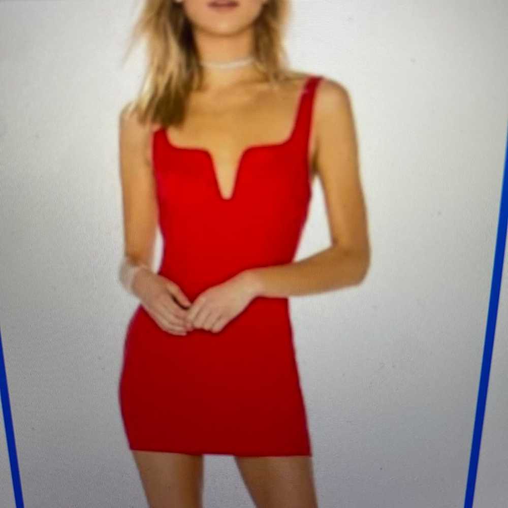 Superdown Square neck red mini dress - image 5