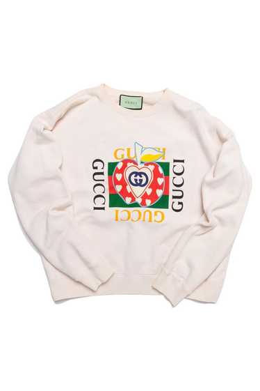 Gucci Gucci Oversized Apple Logo Crewneck Sweatshi