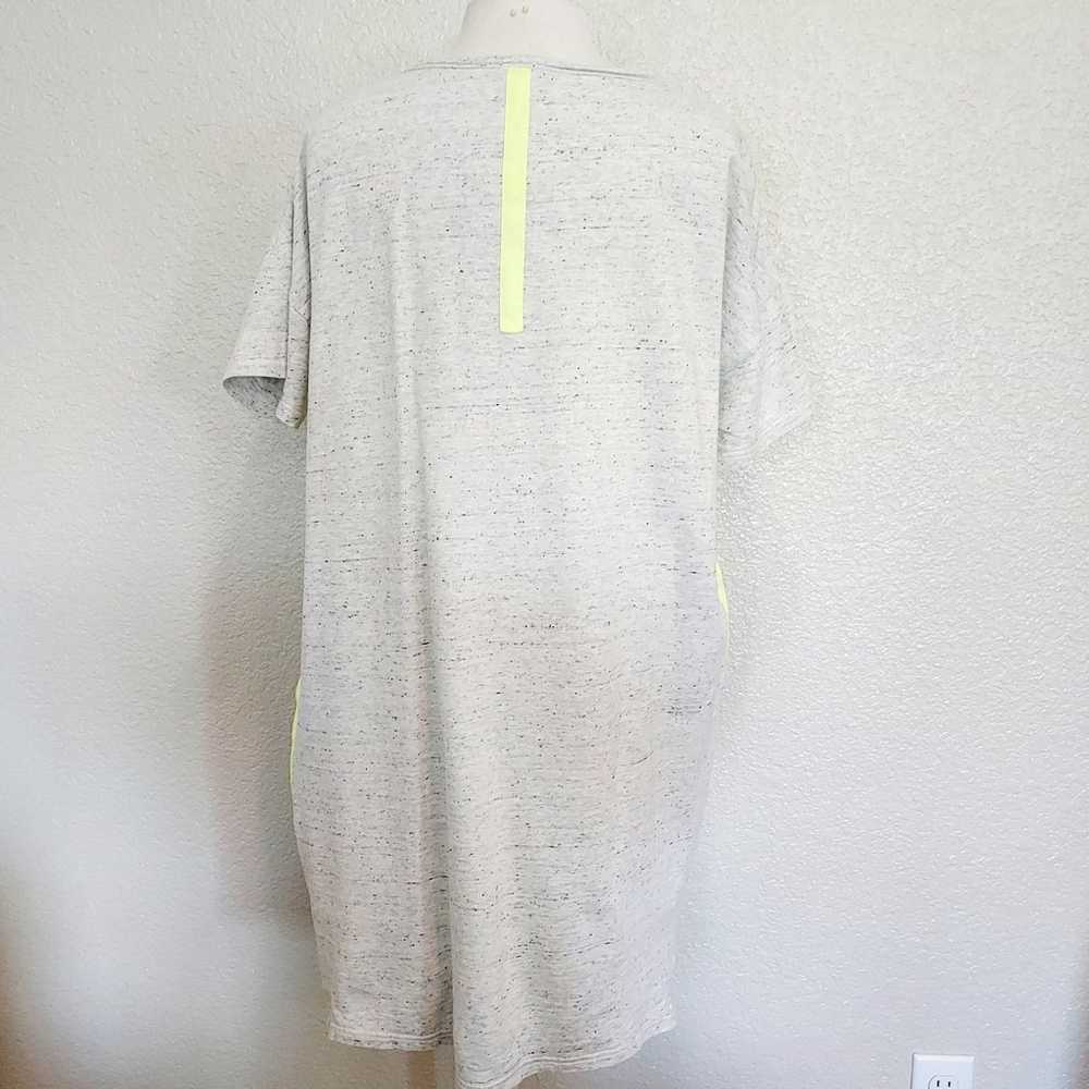 White + Warren Gray Marled T-Shirt Dress w/Neon S… - image 9