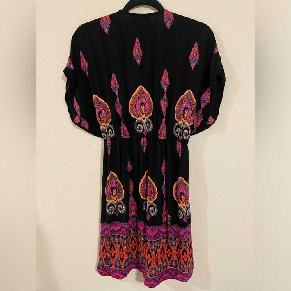 Angie Black Floral Colorful Paisley Print Dolman … - image 2