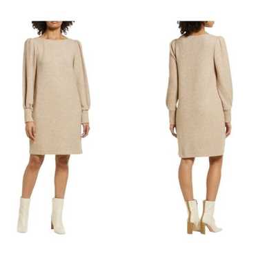 Julia Jordan Puff Sleeve Sweater Dress Oatmeal Siz