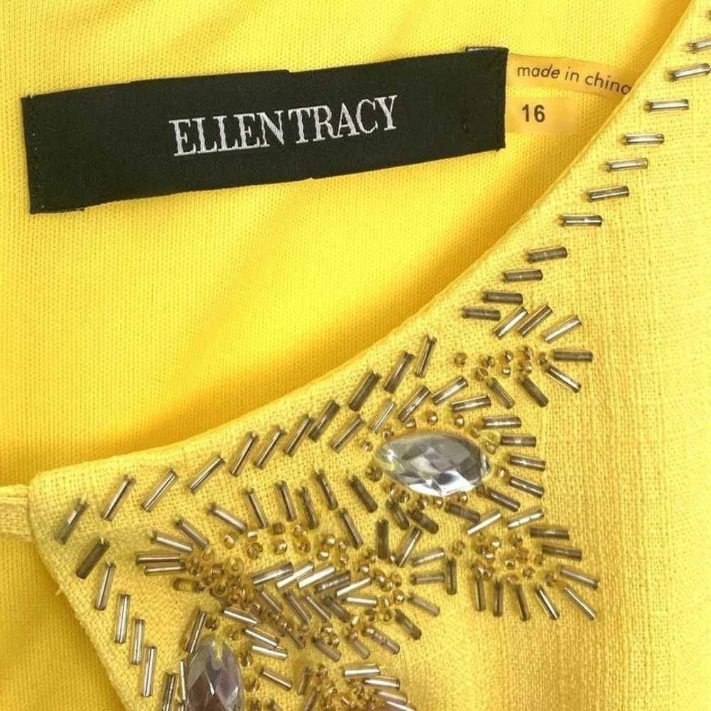 Ellen Tracy Jewel Yellow Sleeveless Dress Sz 16 - image 4