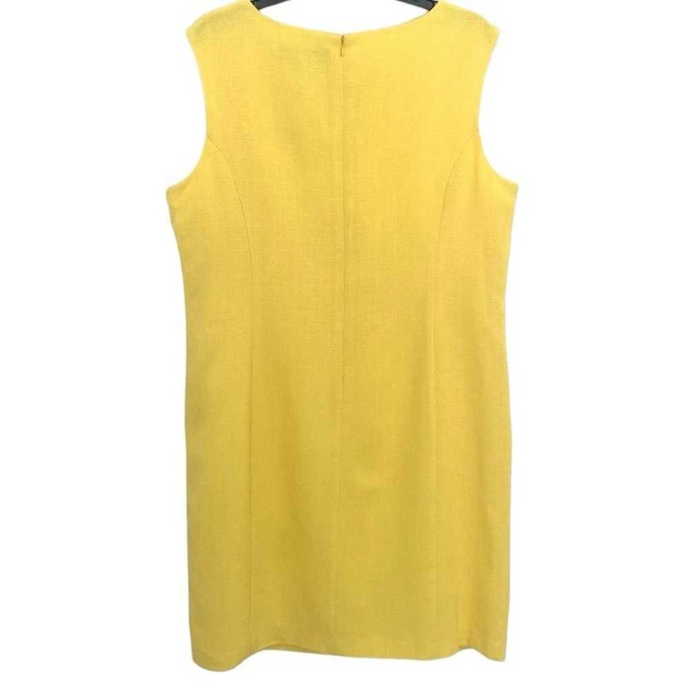 Ellen Tracy Jewel Yellow Sleeveless Dress Sz 16 - image 7