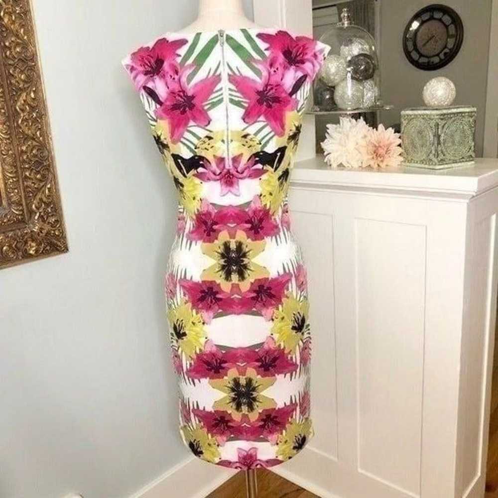 Inc. Pink White & Green Floral Scuba Sheath Dress… - image 6