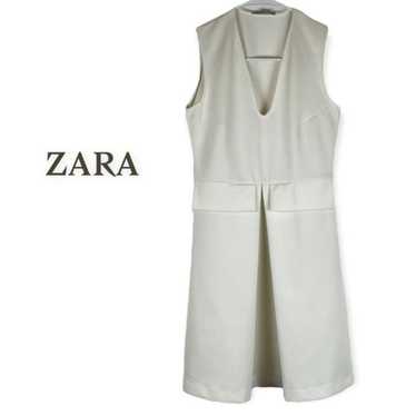 Zara White Deep V-Neck Party Event Dress NWOT - image 1