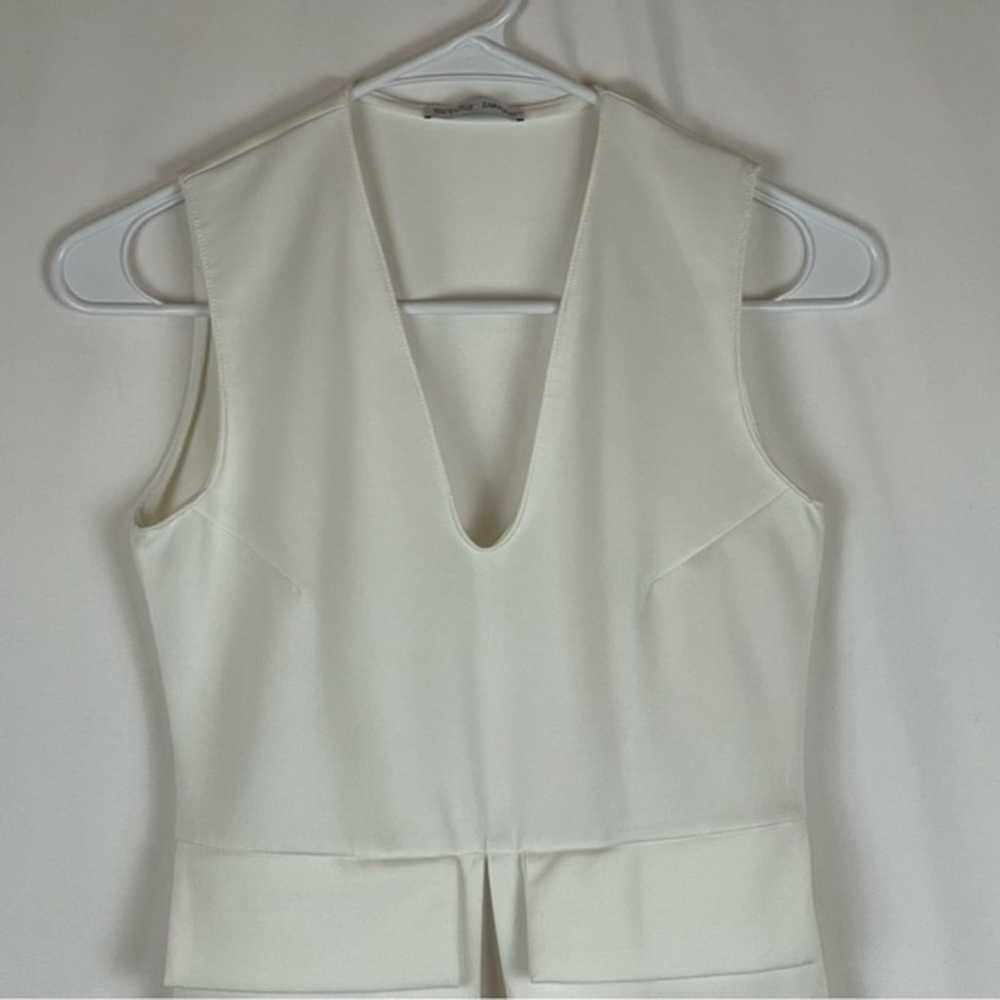 Zara White Deep V-Neck Party Event Dress NWOT - image 2