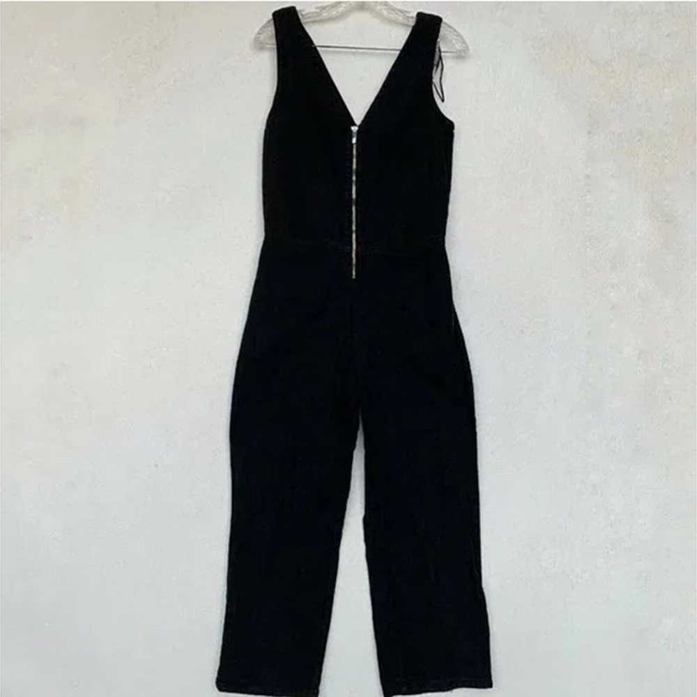 Zara trf  Sleeveless Front Zip Jumpsuit Black Ten… - image 3