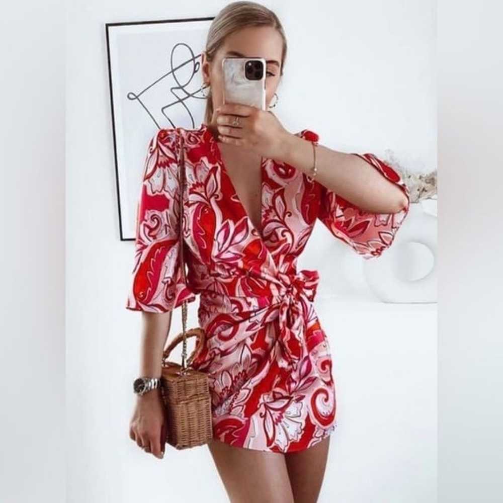 ZARA SS21 RED PRINTED MINI DRESS 3198/048 - image 10