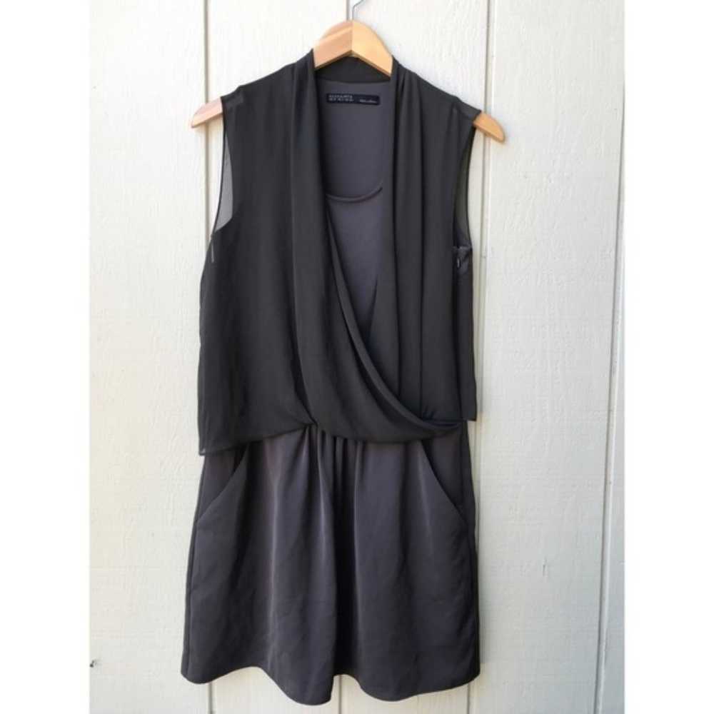 All Saints Amis Dress Grey Black Mini Size 4 - image 12