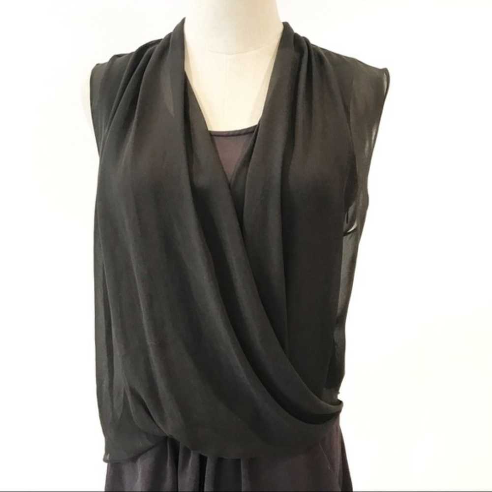 All Saints Amis Dress Grey Black Mini Size 4 - image 4