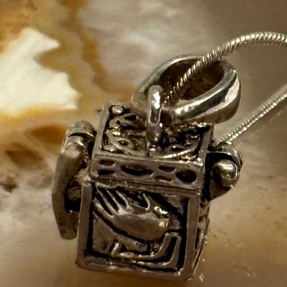 Sterling Silver Prayer Box Necklace - image 7