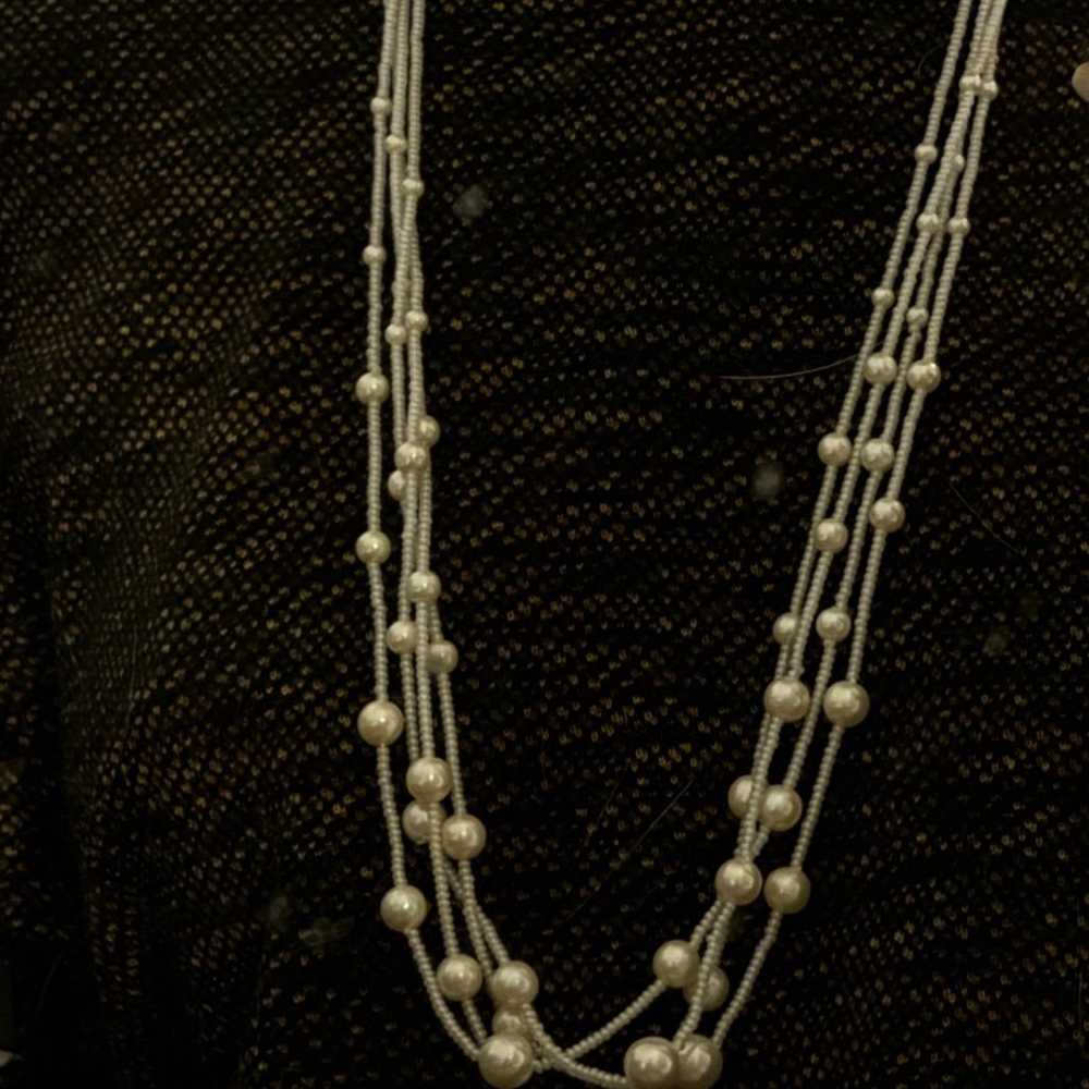 Vintage Crown Trifari Faux Pearl Twist Necklace - image 3