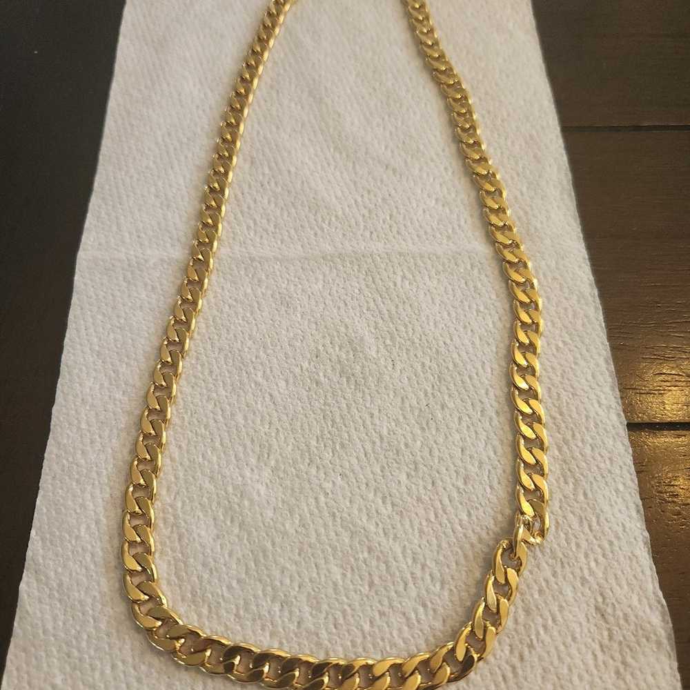 LARGE VINTAGE 24" NAPIER HEAVY LINKS GOLD NECKLACE - image 1