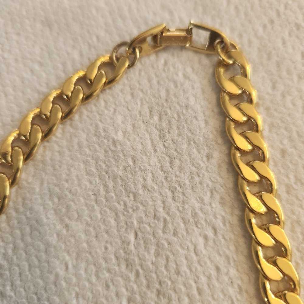 LARGE VINTAGE 24" NAPIER HEAVY LINKS GOLD NECKLACE - image 2