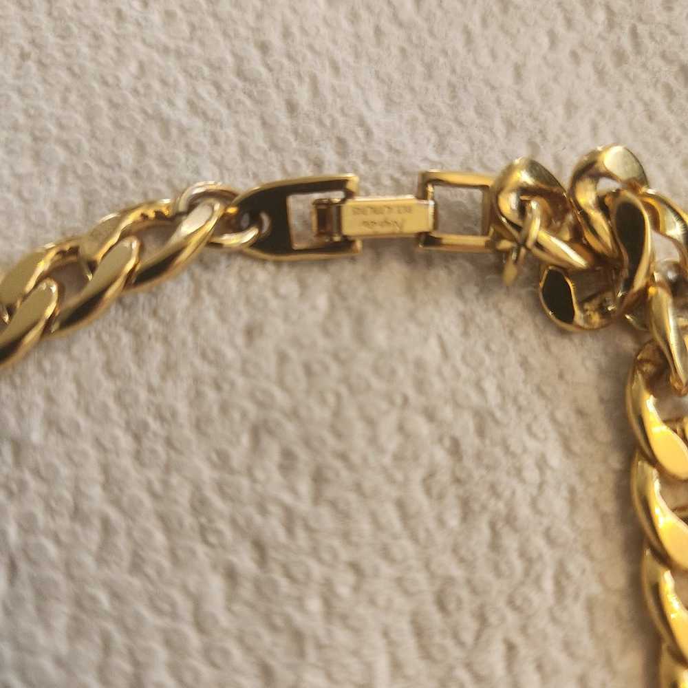 LARGE VINTAGE 24" NAPIER HEAVY LINKS GOLD NECKLACE - image 3