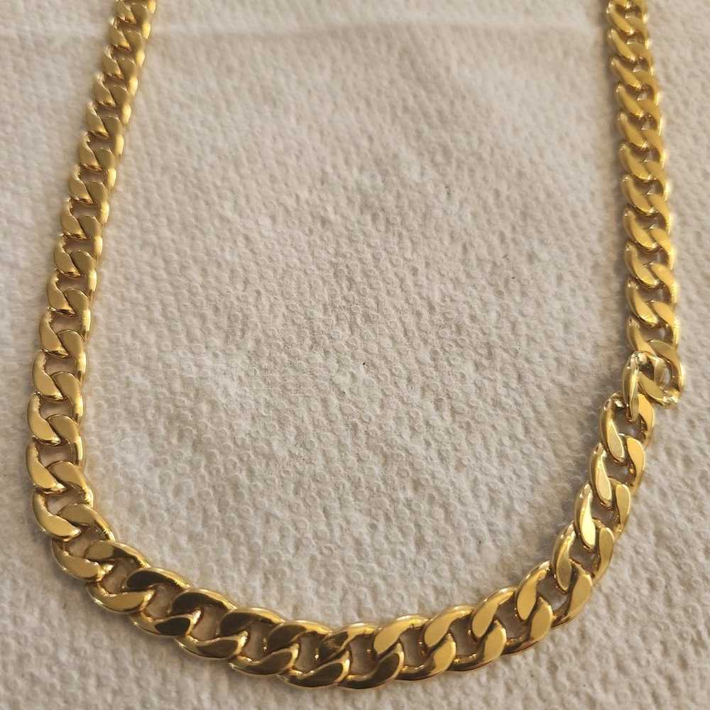 LARGE VINTAGE 24" NAPIER HEAVY LINKS GOLD NECKLACE - image 4