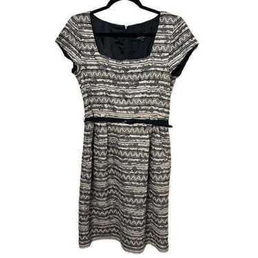 Nanette Lepore Black and Cream Belted Lace Dress S