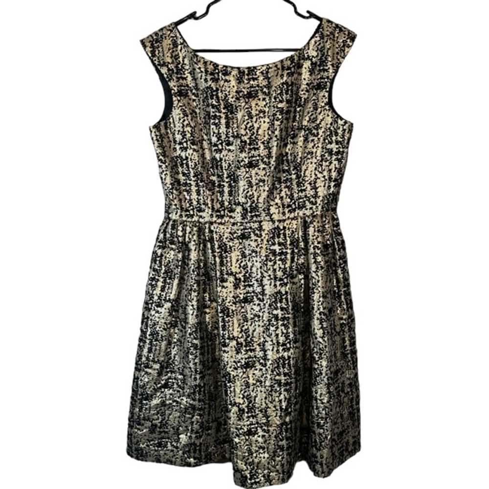 Eliza J Black & Beige Metallic Sleeveless Texture… - image 1