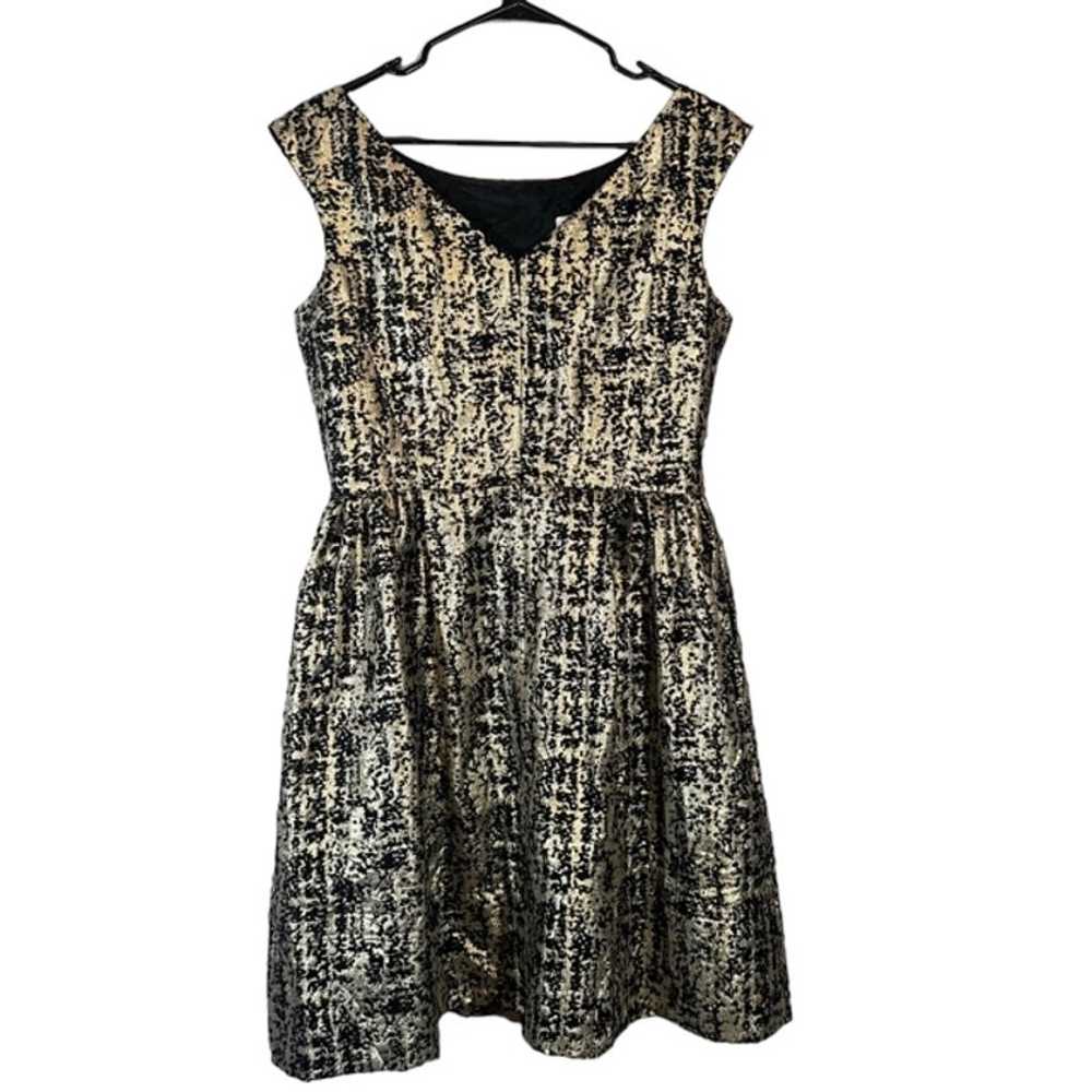 Eliza J Black & Beige Metallic Sleeveless Texture… - image 2