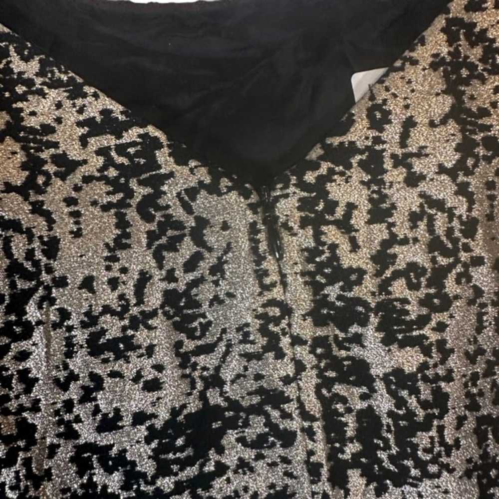 Eliza J Black & Beige Metallic Sleeveless Texture… - image 7