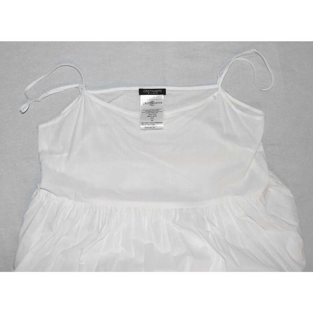 A8 NEW CRISTINAEFFE White Cotton Pleat Spaghetty … - image 3