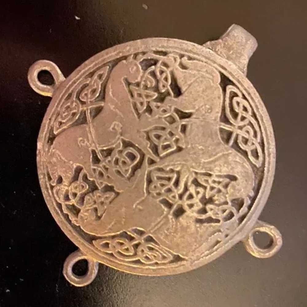 Vintage Pewter Celtic Clasp - image 2