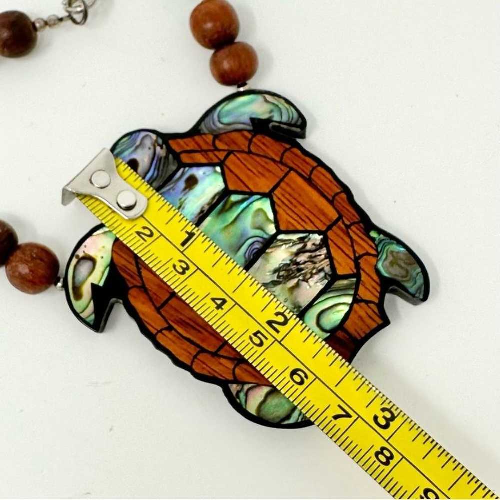 Vintage Lee Sands Wood Shell Inlay Sea Turtle Sto… - image 7