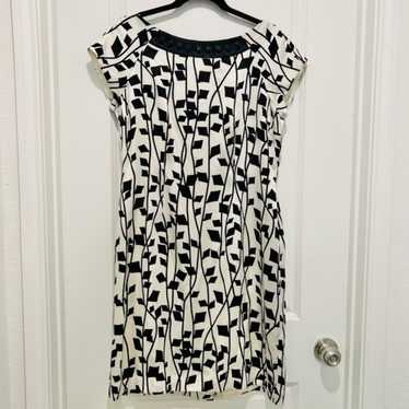 Donna Morgan Black & White 100% Silk Sheath Dress… - image 1