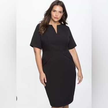 Eloquii Black V-Neck Sheath Dress Size 18 - image 1