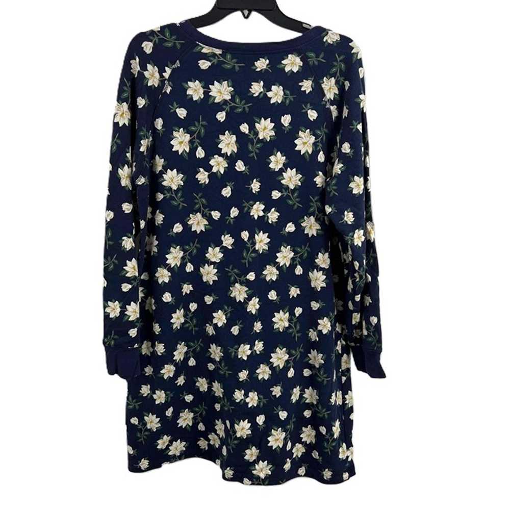 Draper James Navy Blue Magnolia Floral Print Swea… - image 3