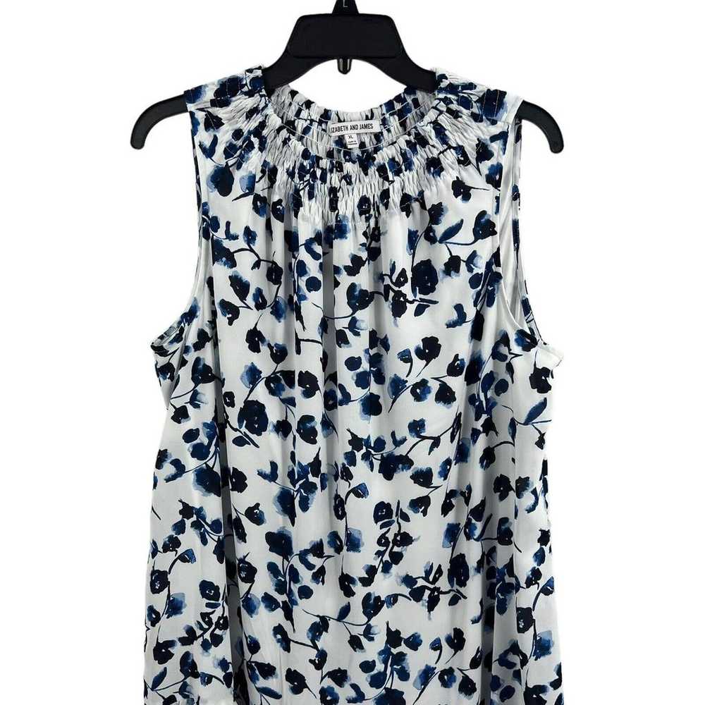 Elizabeth & James Blue Floral Sleeveless Tiered M… - image 2