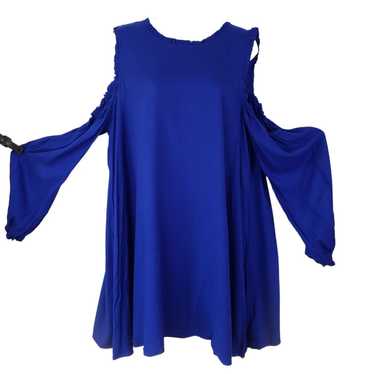 Crown and Ivy Cold Shoulder Dress Cobalt Blue Sol… - image 1