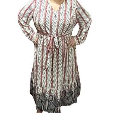 Lane Bryant Long Sleeve Paisley Maxi Dress - image 1