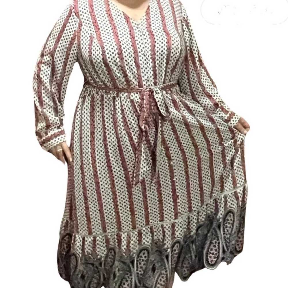 Lane Bryant Long Sleeve Paisley Maxi Dress - image 2