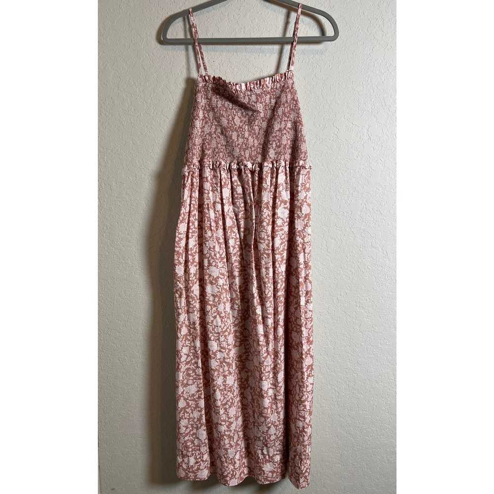 J, Crew Mauve Floral Smocked Top Spaghetti Strap … - image 1