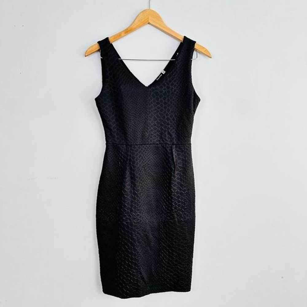 European Black Snakeskin Fitted Sleeveless Mini D… - image 1